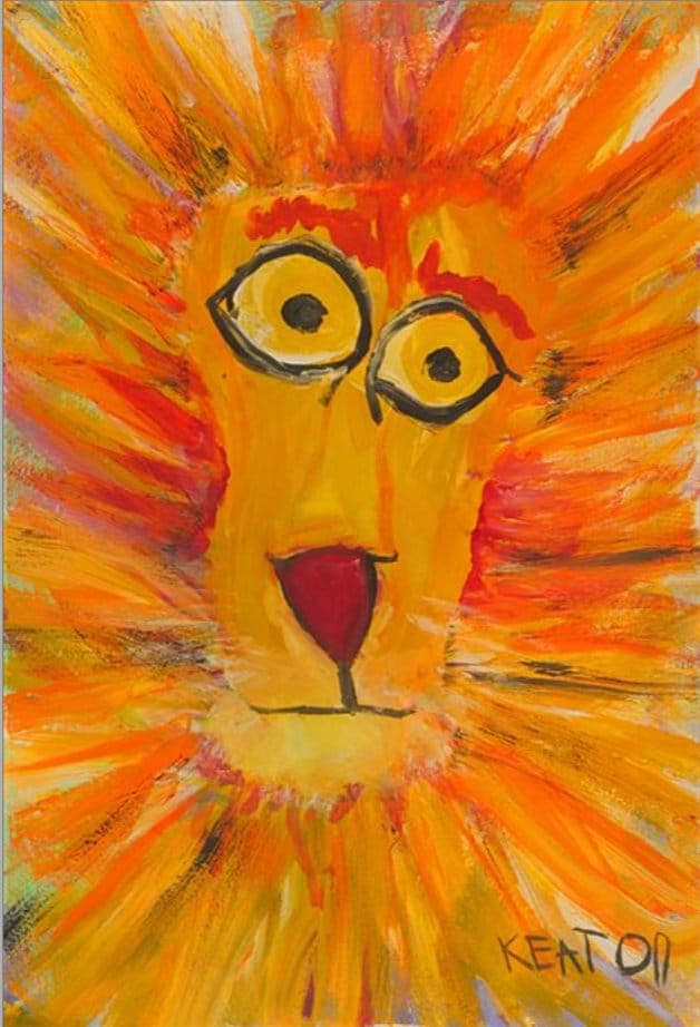 A bright painted lion