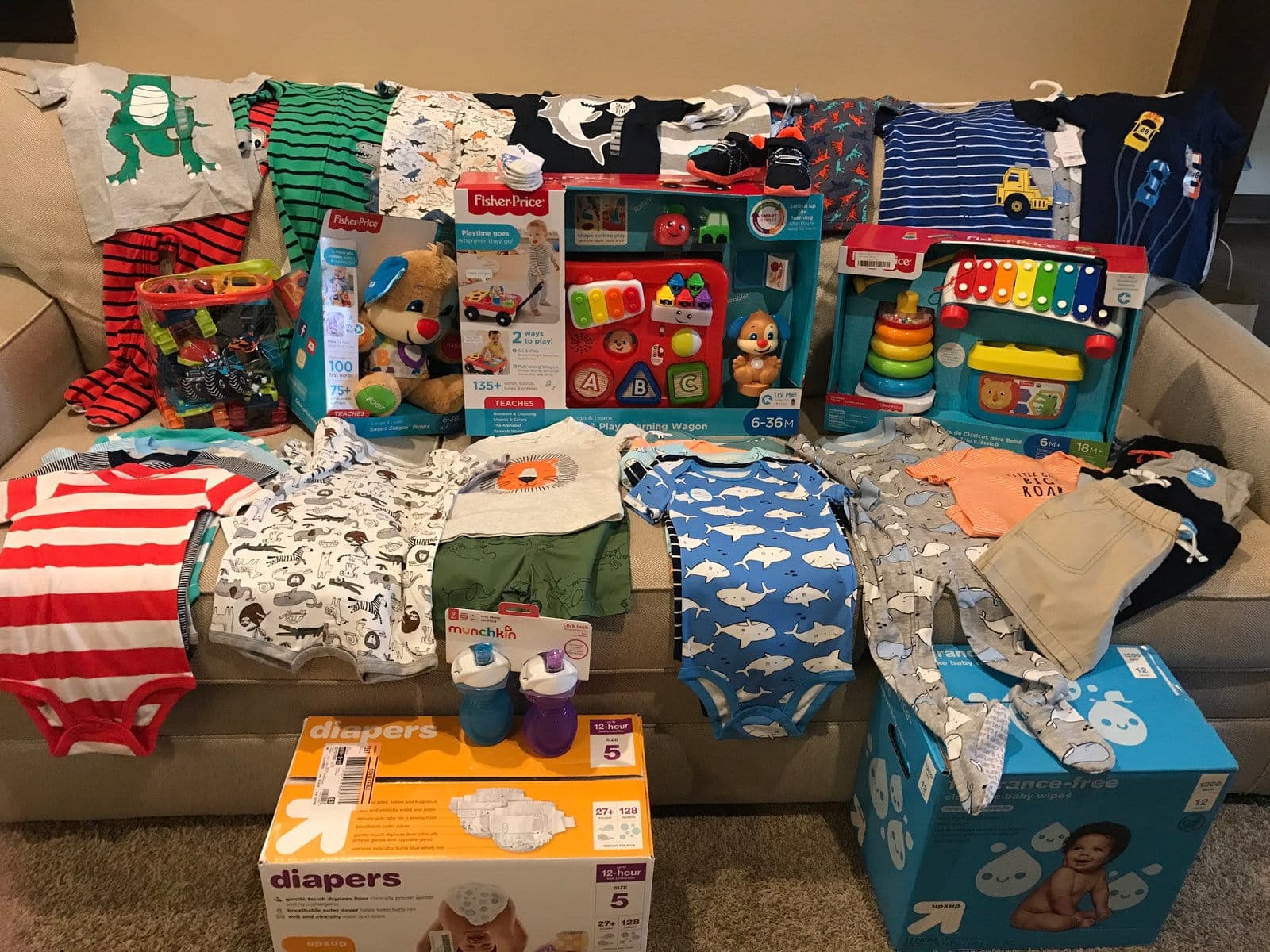 Gifts and clothes gathered for a K Boost